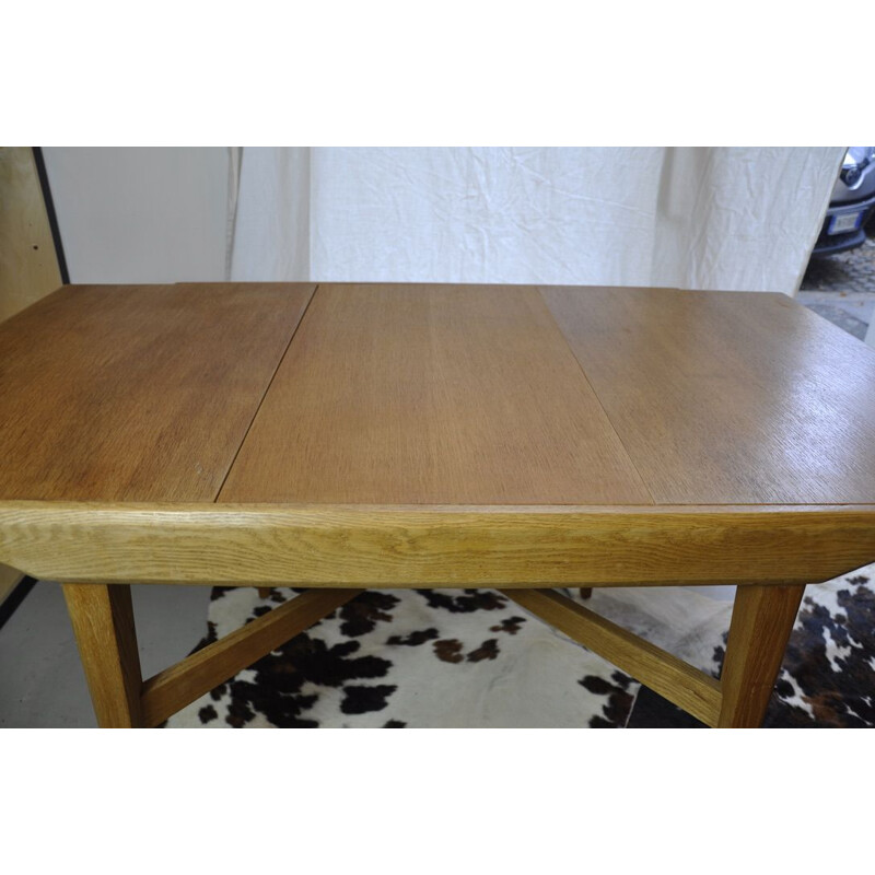 Table vintage extensible en bois Lebus, 1960
