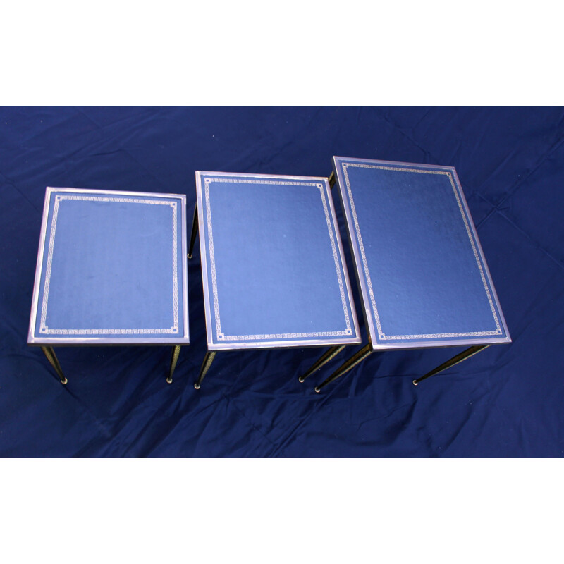 Set of 3 vintage nesting tables, neo-classical style