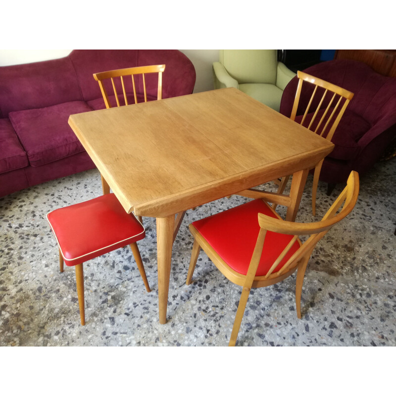 Vintage Lebus wooden extendible table, 1960s