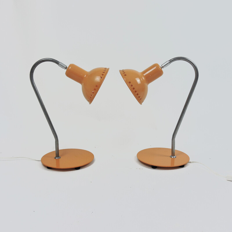 Set of 2 adjustable vintage desk lamps, 1970s