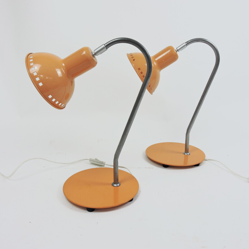 Set of 2 adjustable vintage desk lamps, 1970s