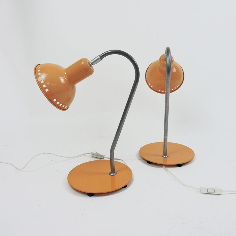 Set of 2 adjustable vintage desk lamps, 1970s