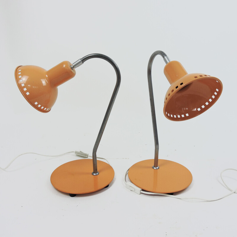 Set of 2 adjustable vintage desk lamps, 1970s