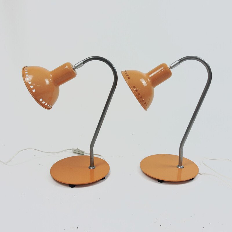 Set of 2 adjustable vintage desk lamps, 1970s