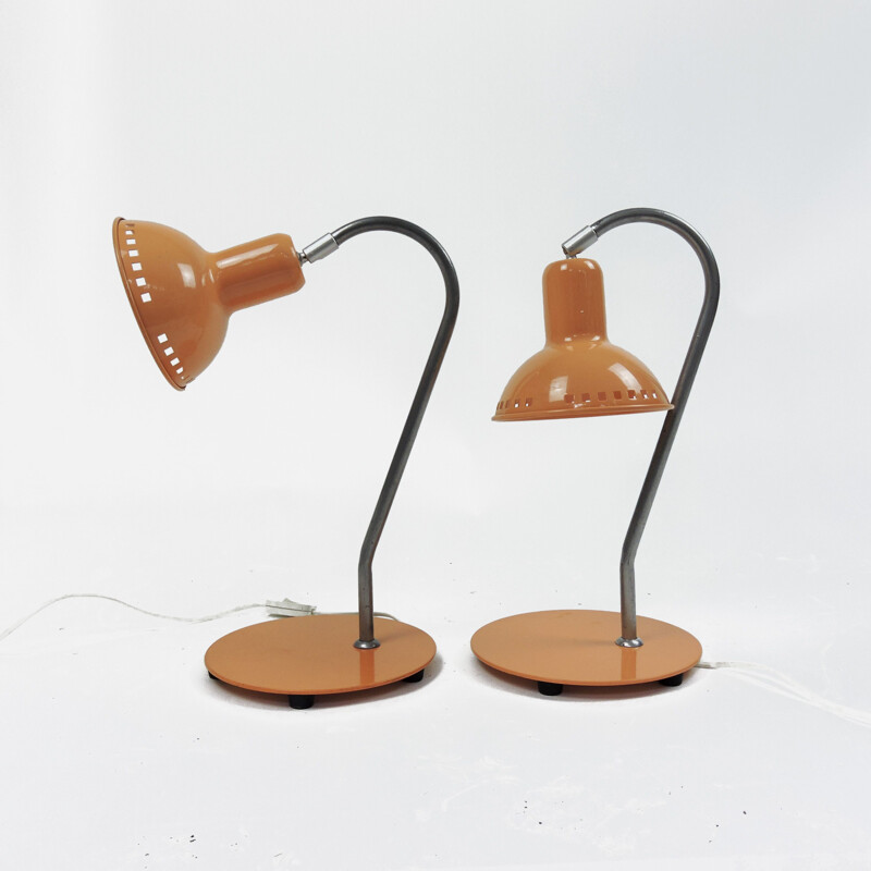 Set of 2 adjustable vintage desk lamps, 1970s