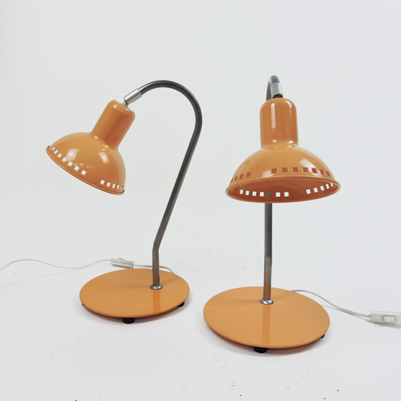 Set of 2 adjustable vintage desk lamps, 1970s