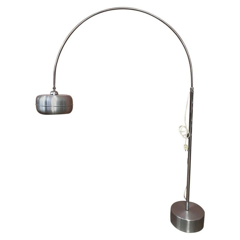 Vintage adjustable floor lamp in steel, 1970s