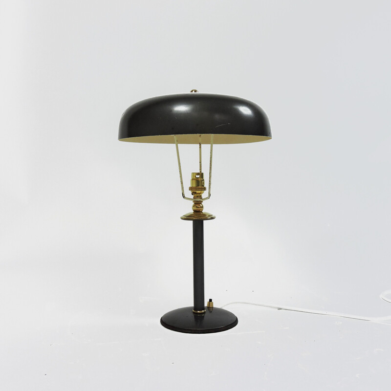 Lampe de bureau vintage grise Bauhaus, 1940
