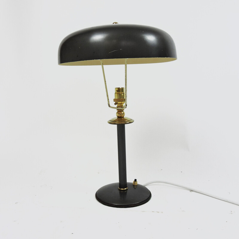 Lampe de bureau vintage grise Bauhaus, 1940