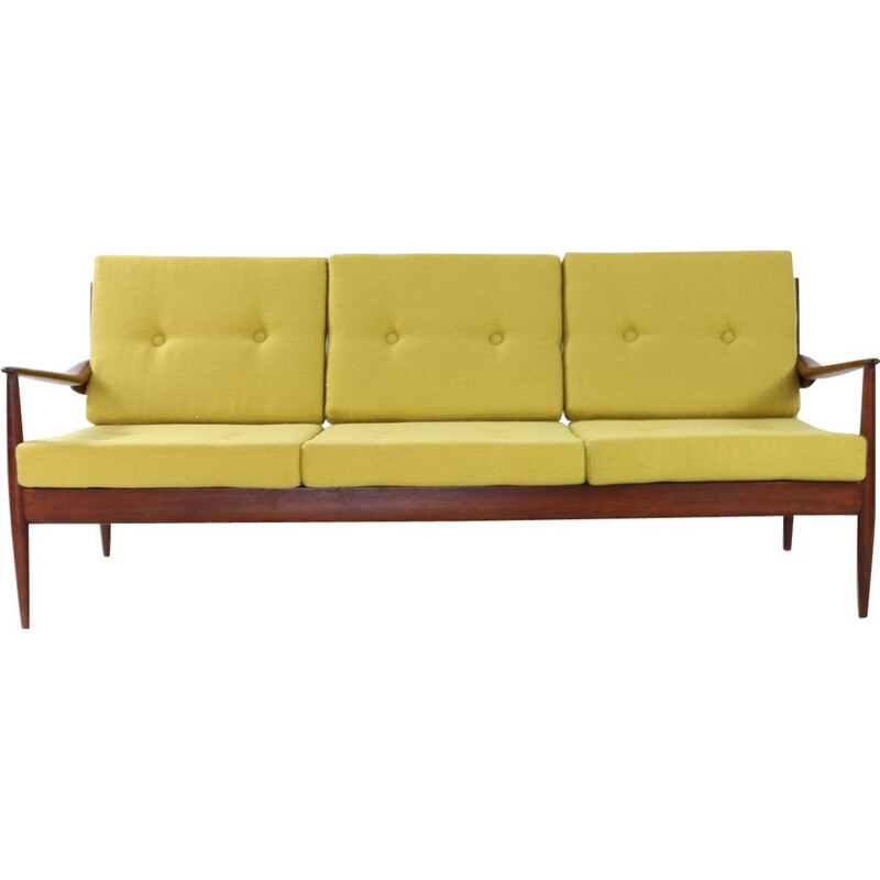 Vintage 3-seater sofa in walnut wood by Beka Design, Belgium