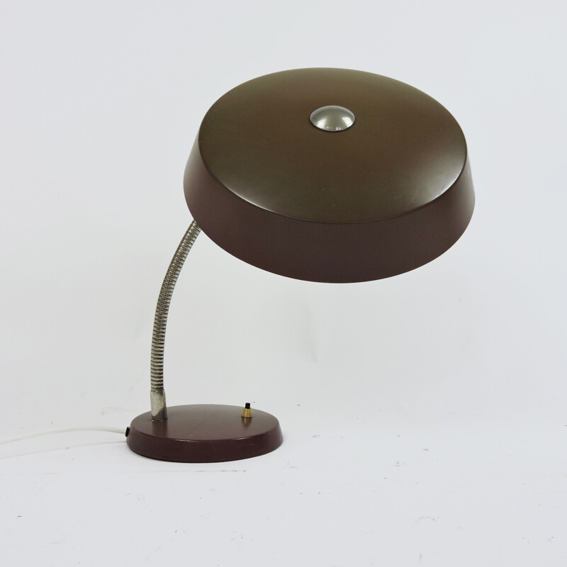 Lampe de bureau réglable vintage marron, 1960