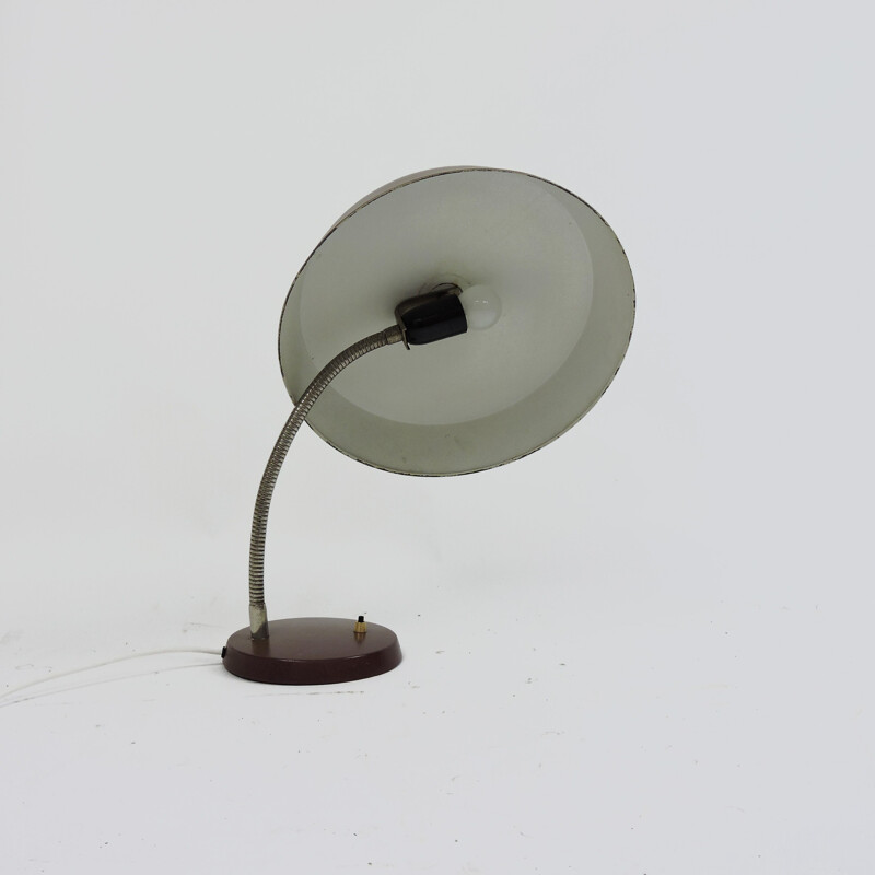 Vintage bruine verstelbare bureaulamp, 1960