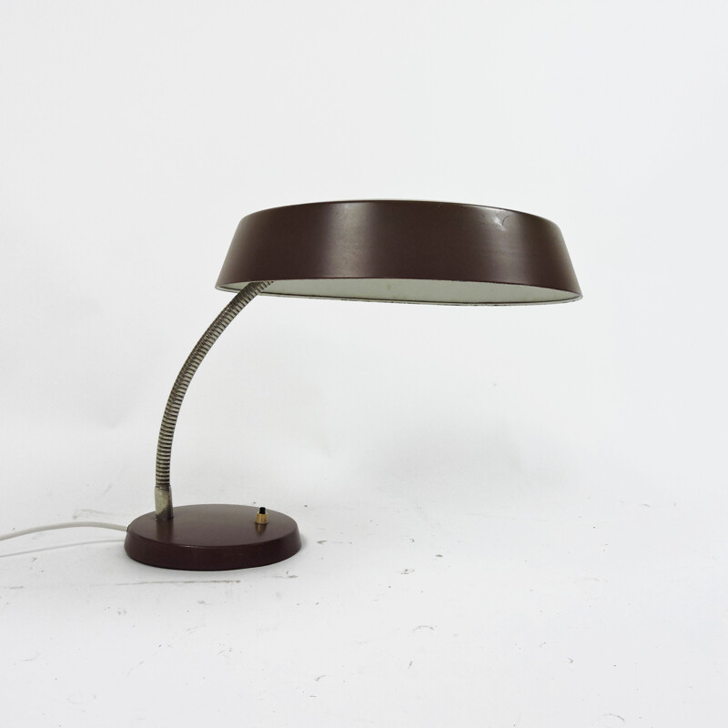 Brown vintage adjustable desk lamp, 1960