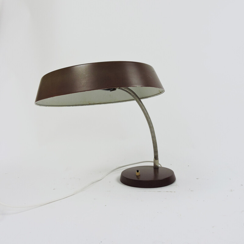 Brown vintage adjustable desk lamp, 1960