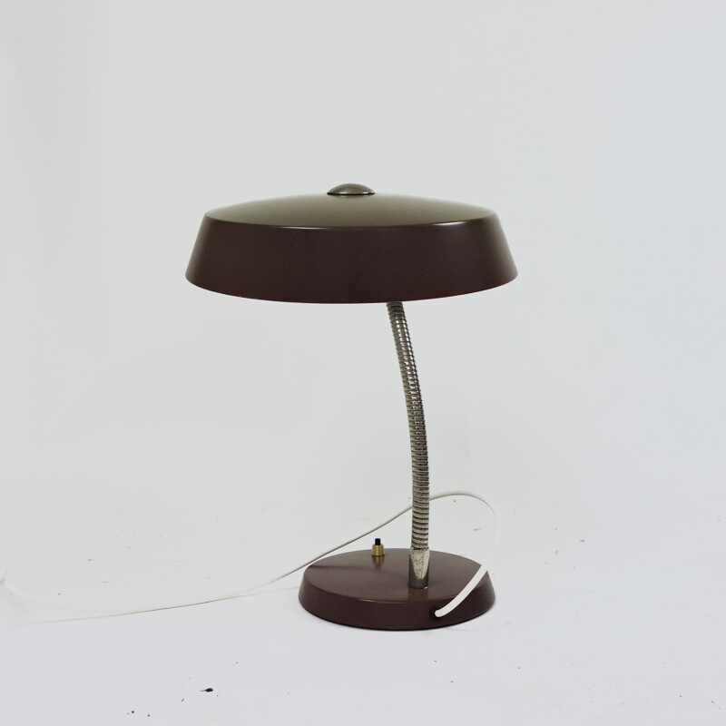 Brown vintage adjustable desk lamp, 1960