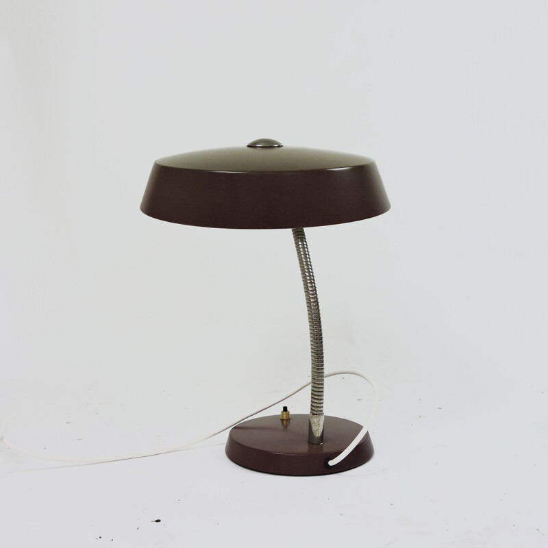 Lampada da tavolo regolabile vintage marrone, 1960