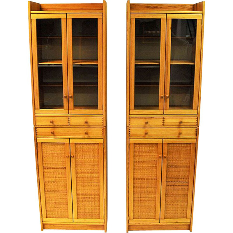 Pair of vintage Pine cupboards "Furubo" by Yngve Ekström 1970