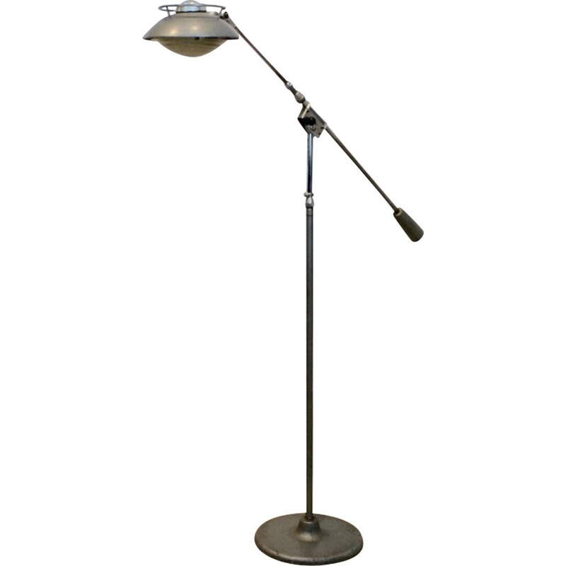 Lámpara de pie industrial vintage de Louis Ferdinand Solère para Solere, 1950