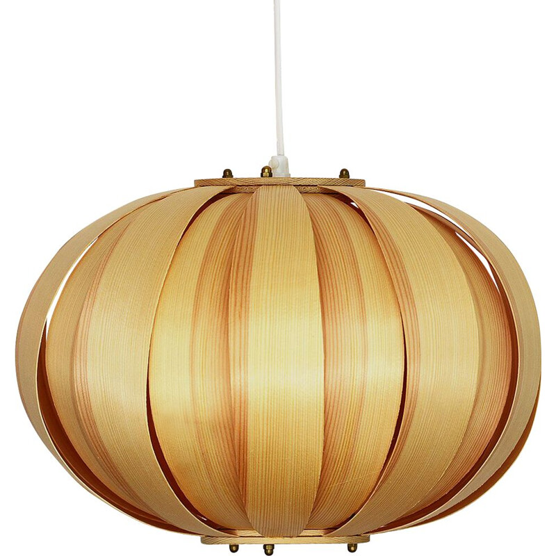 Pine vintage pendant light by Panduro, Denmark 1960s