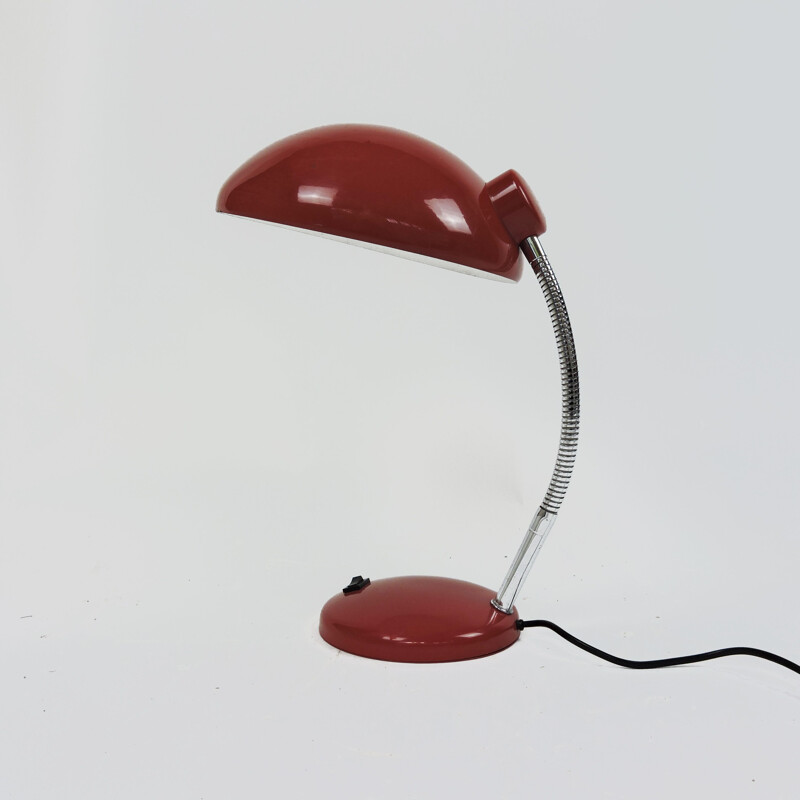 Red adjustable vintage lamp, 1950