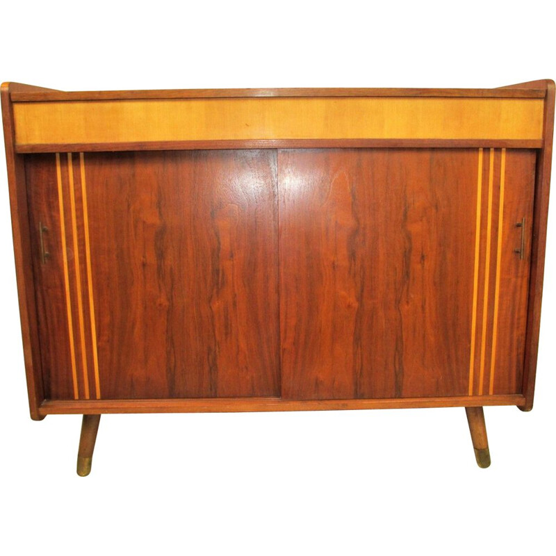 German walnut vintage cabinet, 1960s