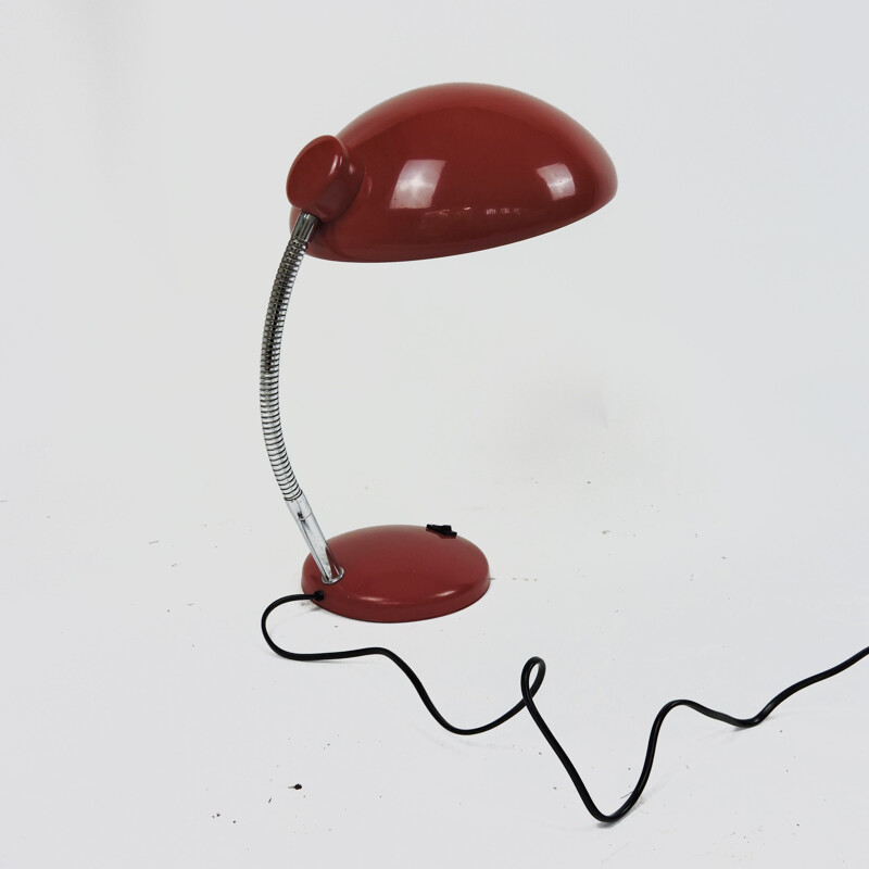 Verstelbare vintage lamp, rood, 1950