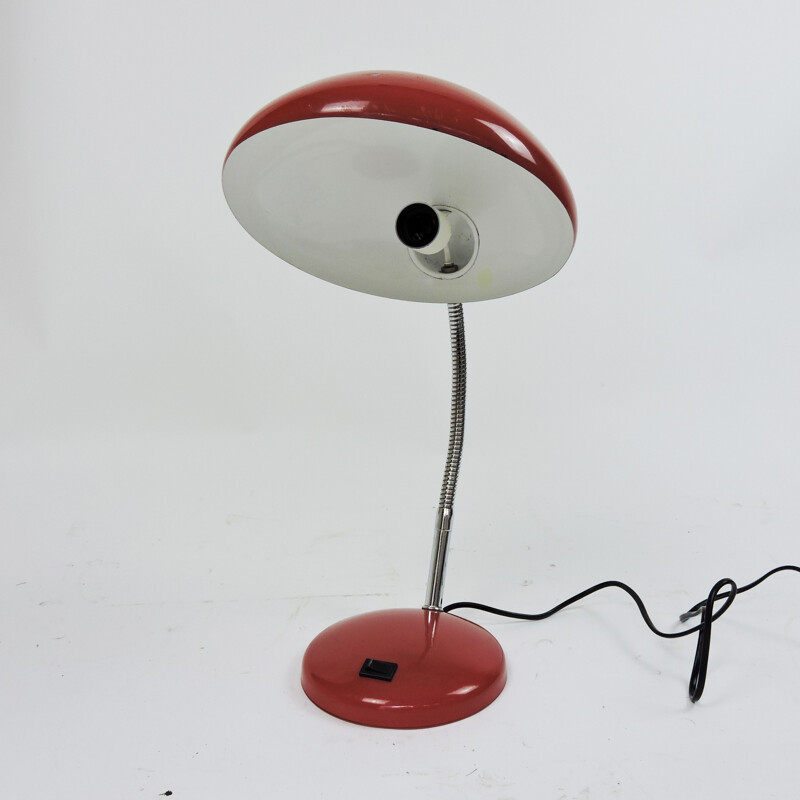 Red adjustable vintage lamp, 1950