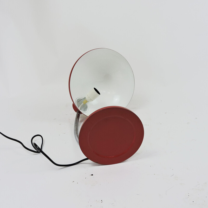 Verstelbare vintage lamp, rood, 1950