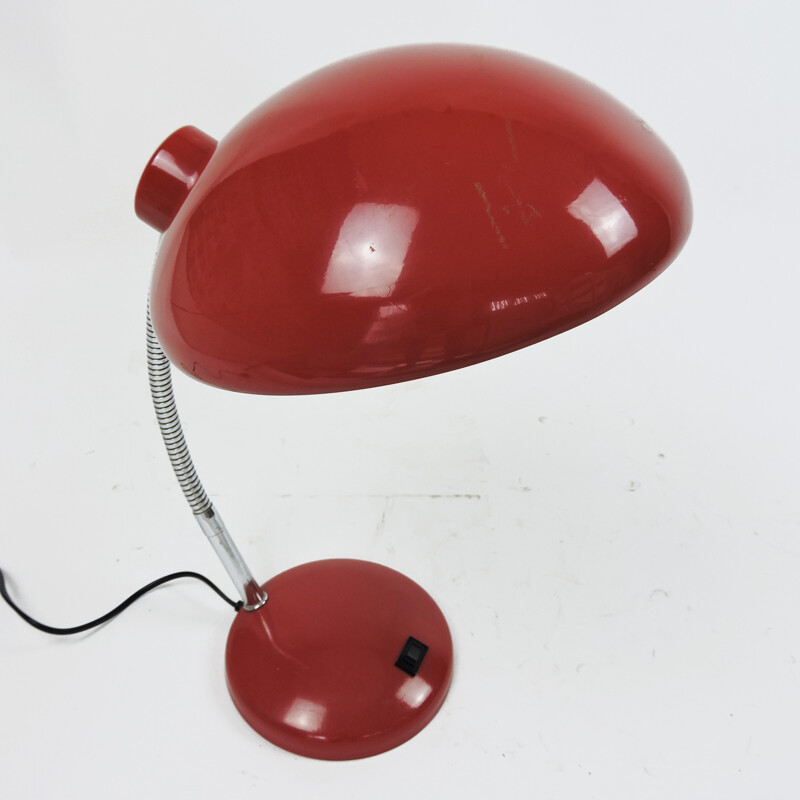 Verstelbare vintage lamp, rood, 1950