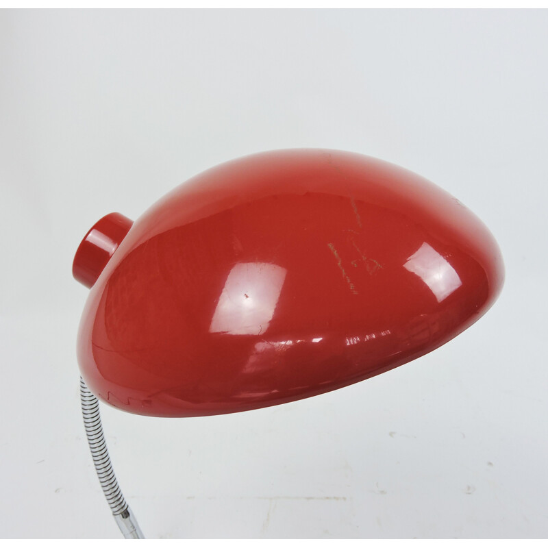 Verstelbare vintage lamp, rood, 1950