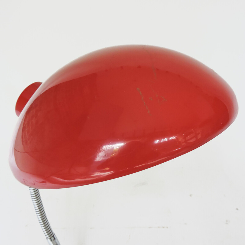 Red adjustable vintage lamp, 1950