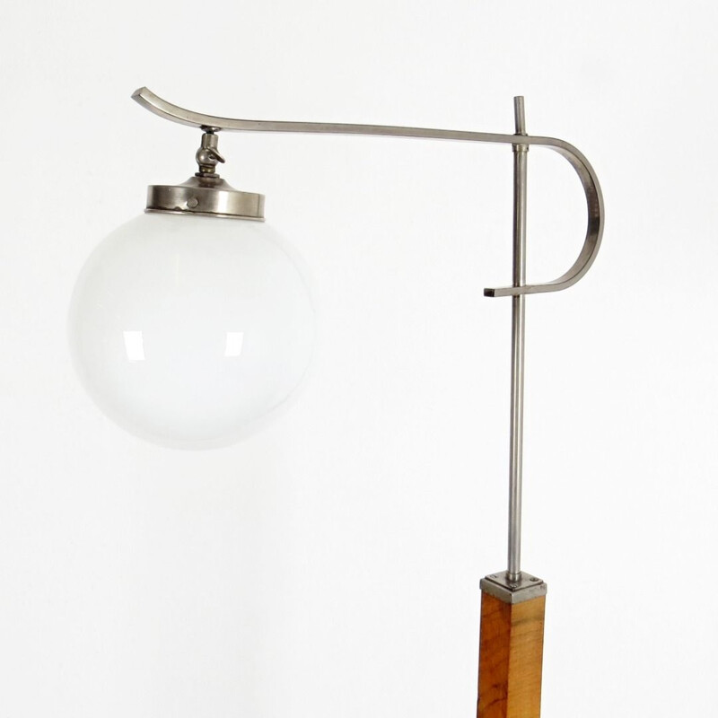 Vintage wooden floor lamp, Czechoslovakia