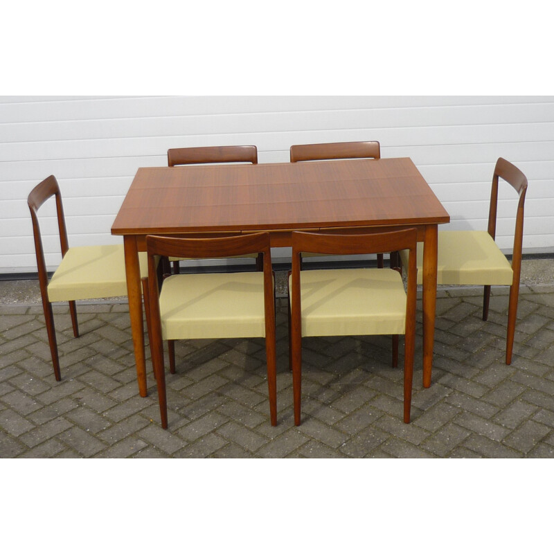 Lübke dining set in rosewood and fabric - 1970s