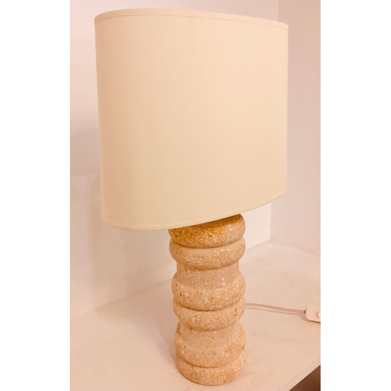 Lampe de table vintage en pierre 