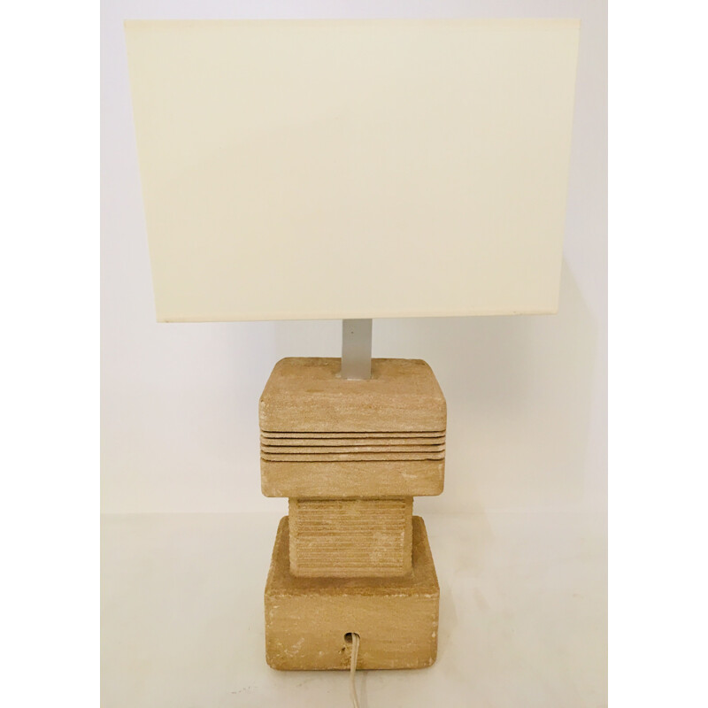 Lampe de table vintage en pierre 