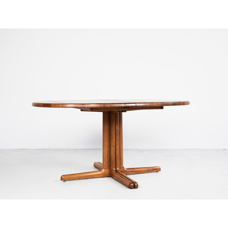 Vintage large Danish oval table in teak with 2 extensions 1960