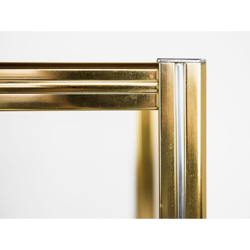 Vintage Italian glass and brass shelf by Renato Zevi 1970