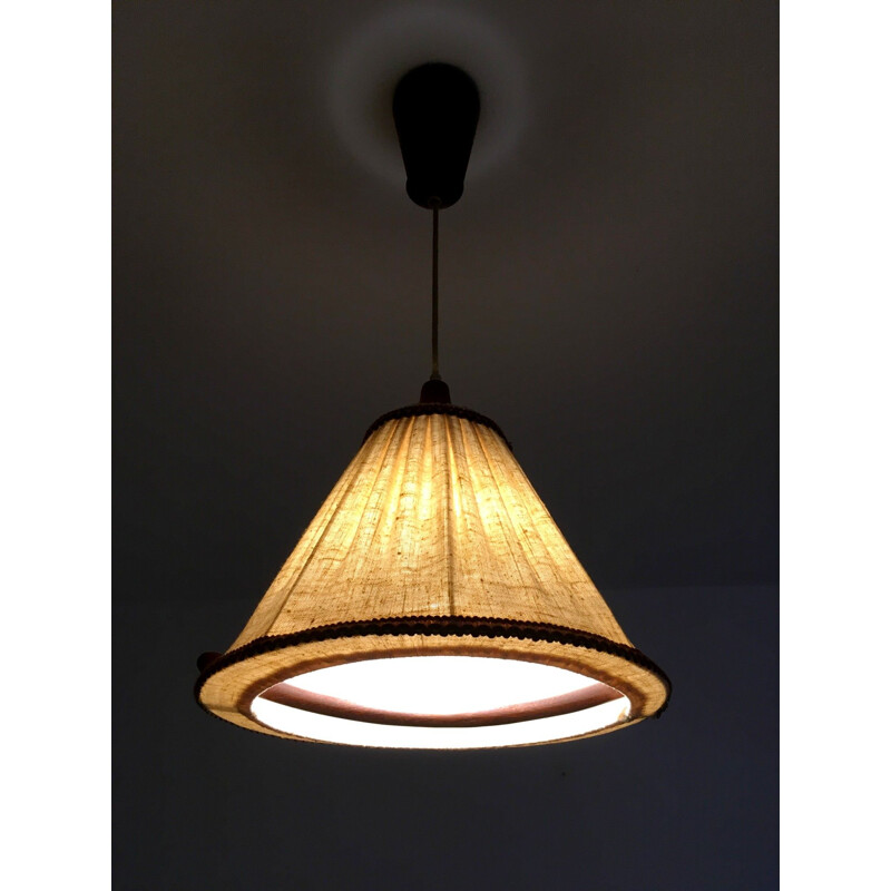 Scandinavian vintage teak pendant light, 1960s