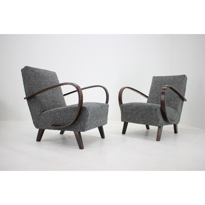 Pair of vintage armchairs by Jindrich Halabala, 1930s