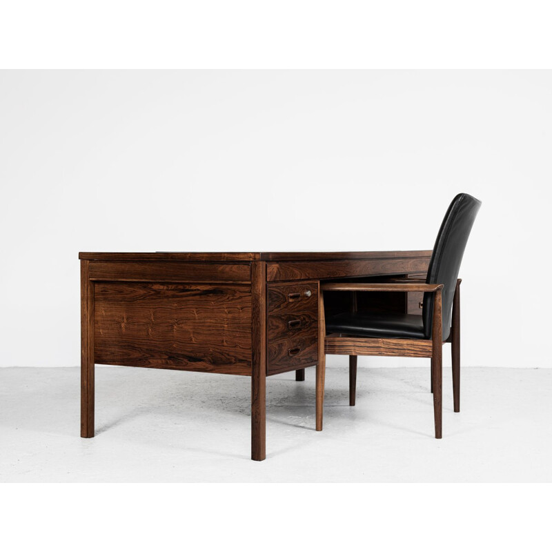 Vintage desk in rosewood and leather by Søren Willadsen, 1960s