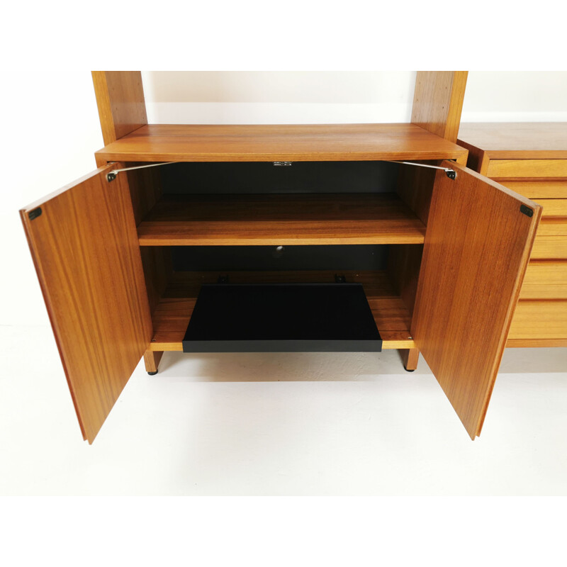 Vintage modular wall unit in teak by Poul Cadovius, Denmark, 1960s