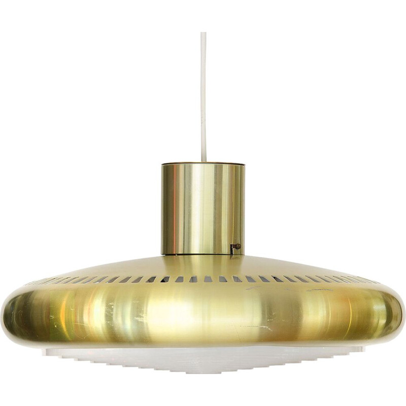 Vintage pendant light TL 21 in gold aluminium 1960