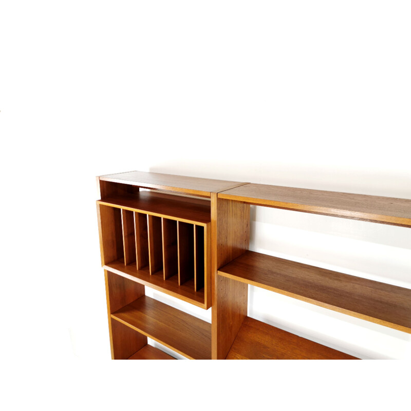 Vintage modular wall unit in teak by Poul Cadovius, Denmark, 1960s