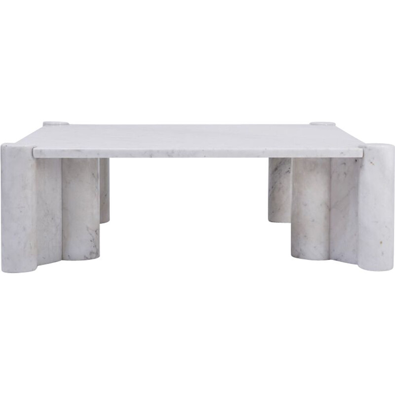 Vintage white marble coffee table model Jumbo by Gae Aulenti for Knoll International, 1964