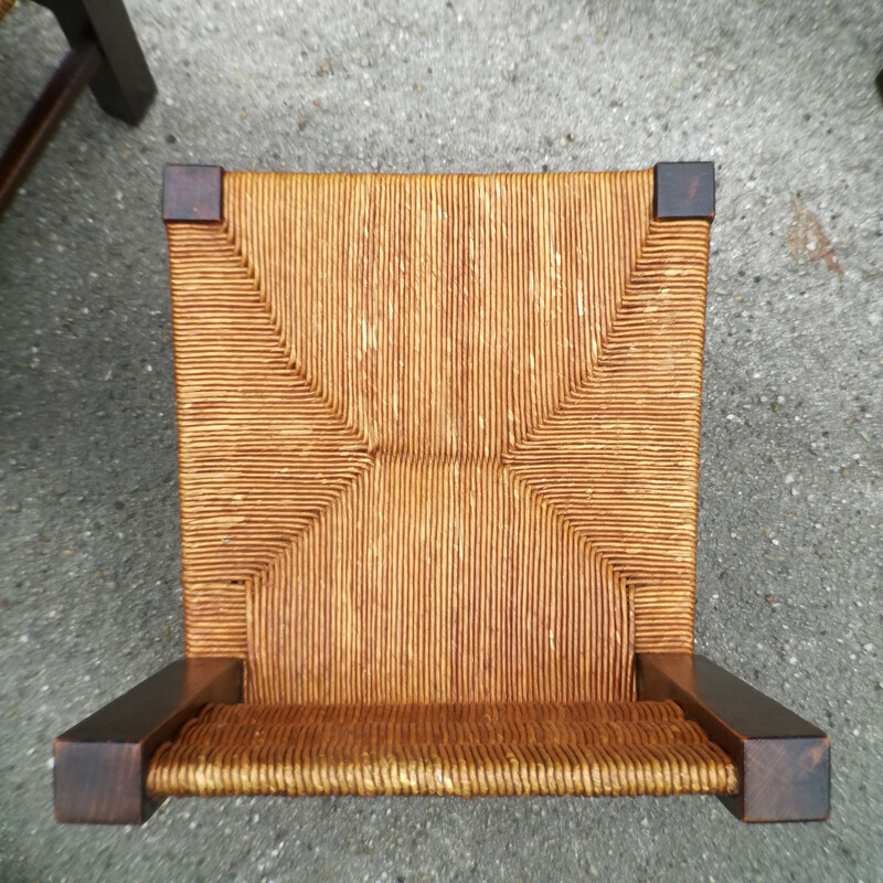 Set of 6 vintage wooden chairs, France, 1960s