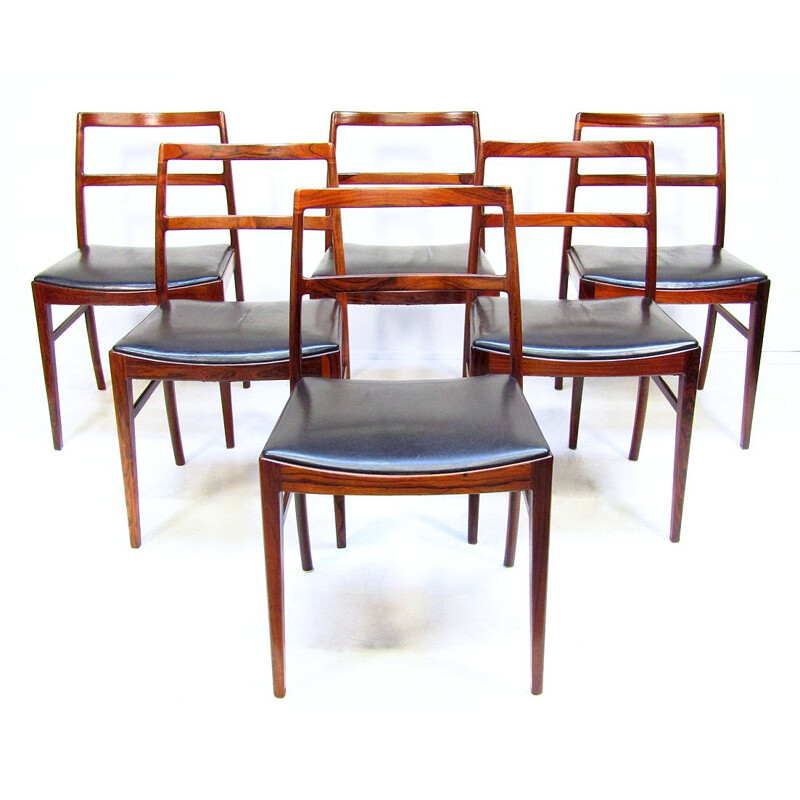 Ensemble de 6 chaises danoises en palissandre par Arne Vodder pour Sibast, 1960