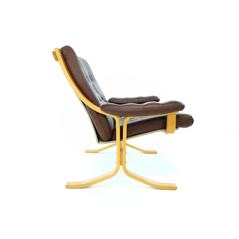 Leather vintage armchair by Ekornes, 1970s