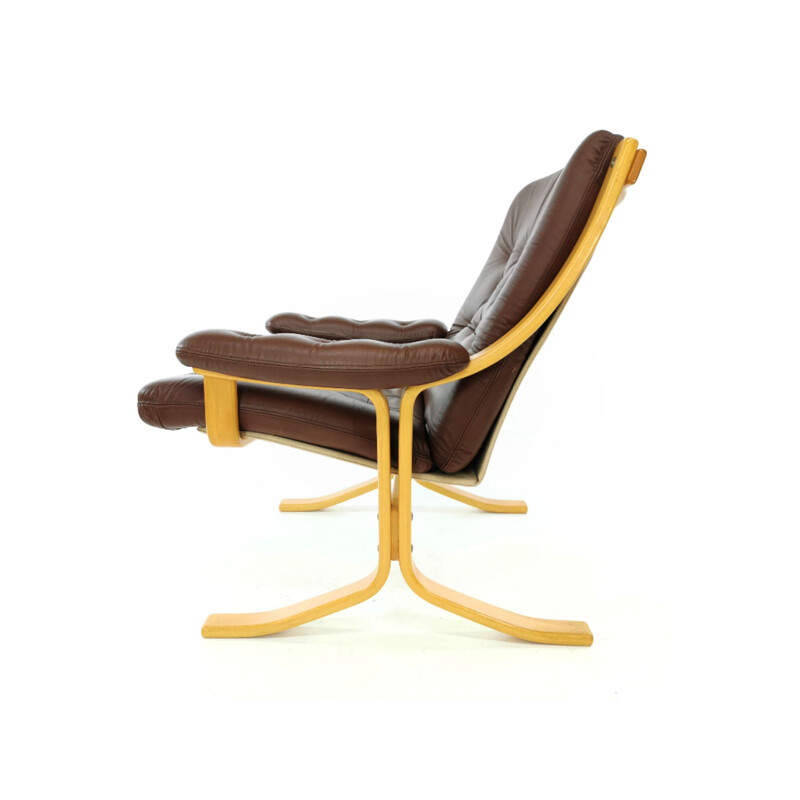 Leather vintage armchair by Ekornes, 1970s