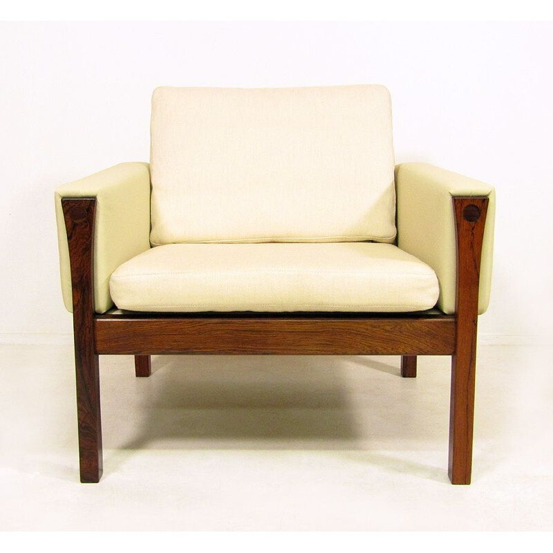 Paar vintage rozenhouten fauteuils van Hans Wegner, 1960