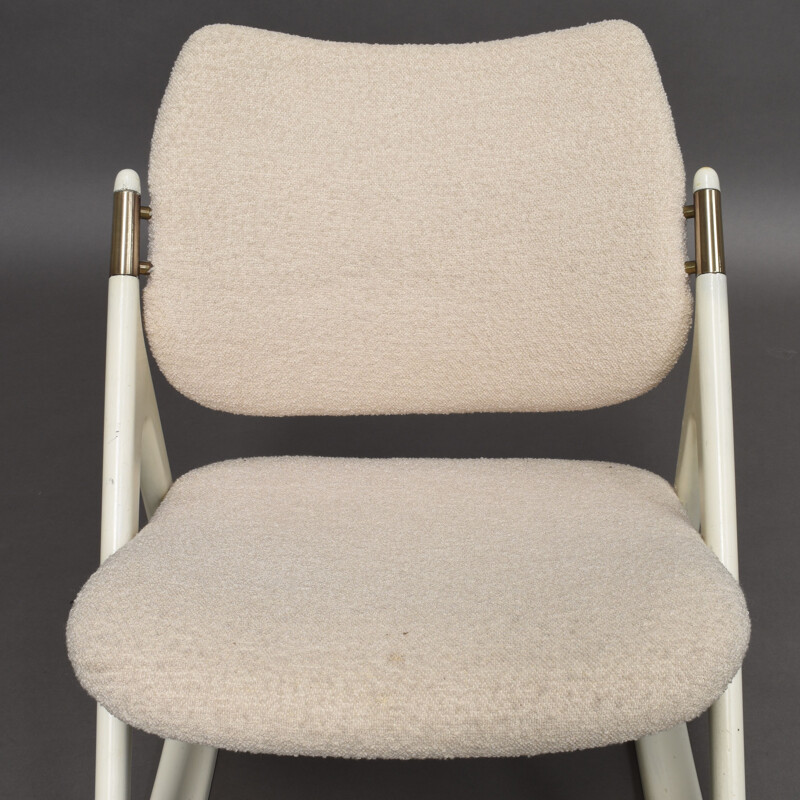 Vintage rocking chair with brass details by Olav Haug, 1950s
